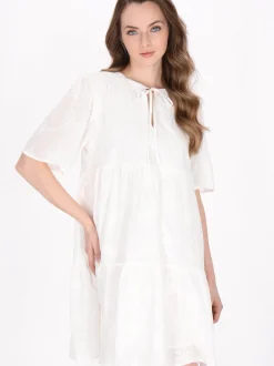 Dreimaster Damen Kleid in weiß - Länge: mittel