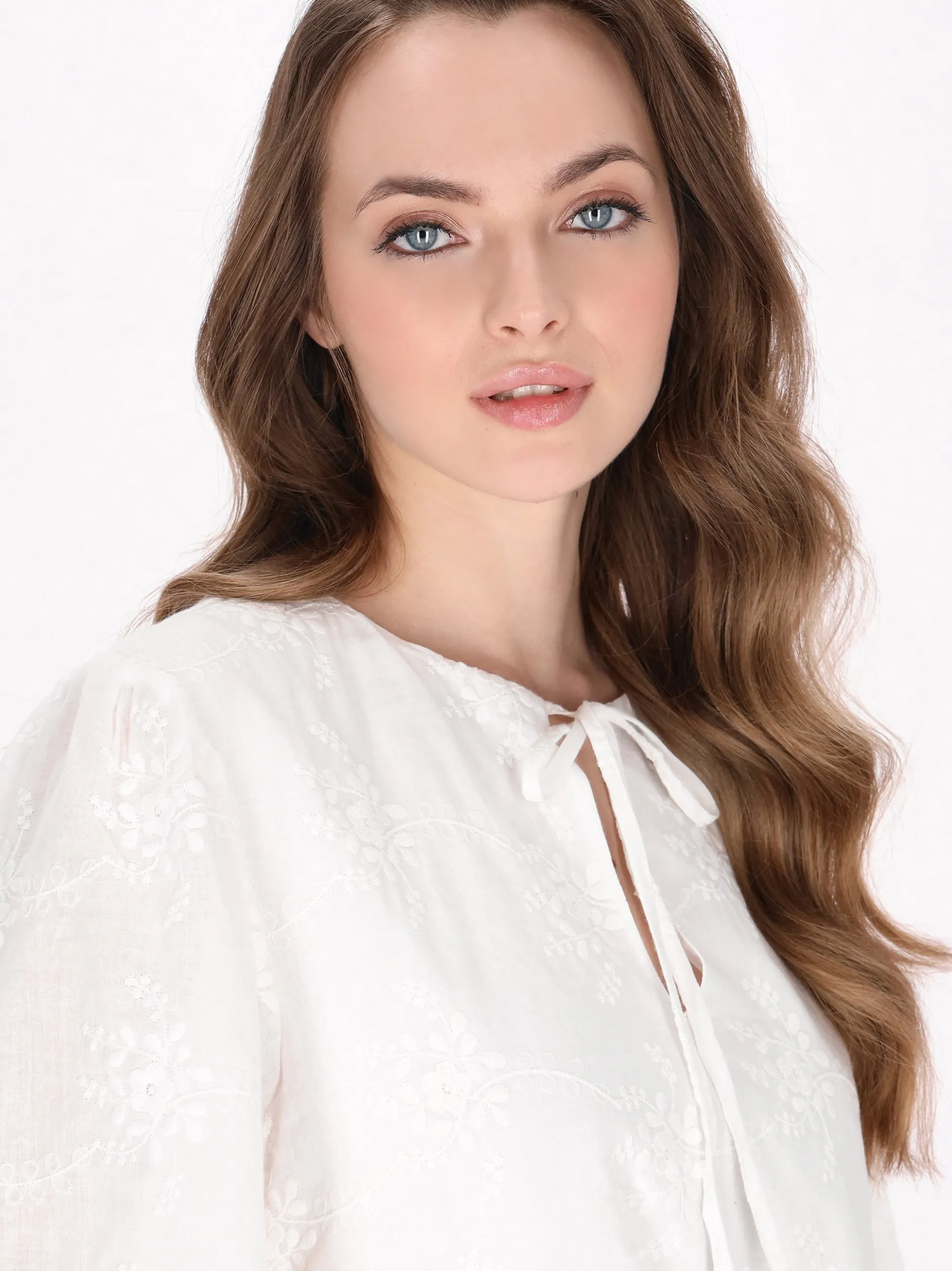 Dreimaster Damen Kleid in weiß - Länge: mittel