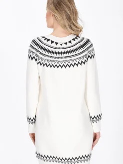 Dreimaster Damen Kleid in weiß - Ausschnitt: Rundhals