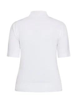 Dreimaster Damen Kurzarmpullover in weiß