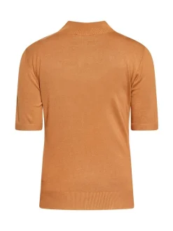 Dreimaster Damen Kurzarmpullover in terra