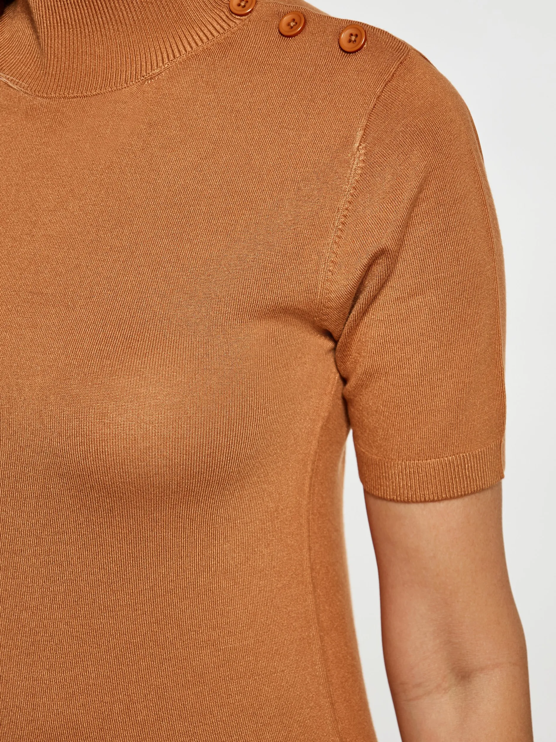 Dreimaster Damen Kurzarmpullover in terra