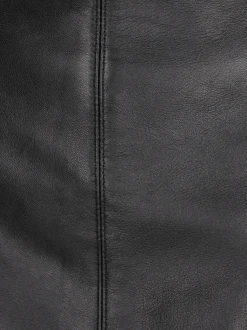 Dreimaster Damen Lederrock in schwarz