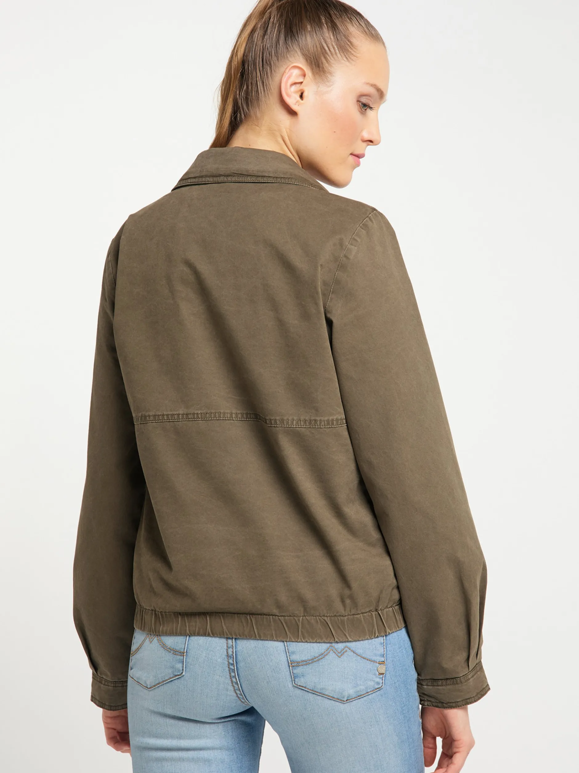 Dreimaster Damen leichte Jacke in oliv