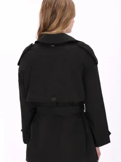 Dreimaster Damen Mantel in schwarz