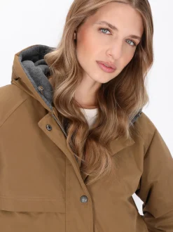 Dreimaster Damen Parka in camel
