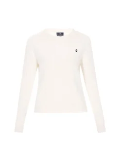 Dreimaster Damen Pullover in weiß
