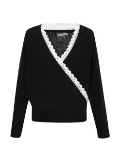 Dreimaster Damen Pullover in schwarz