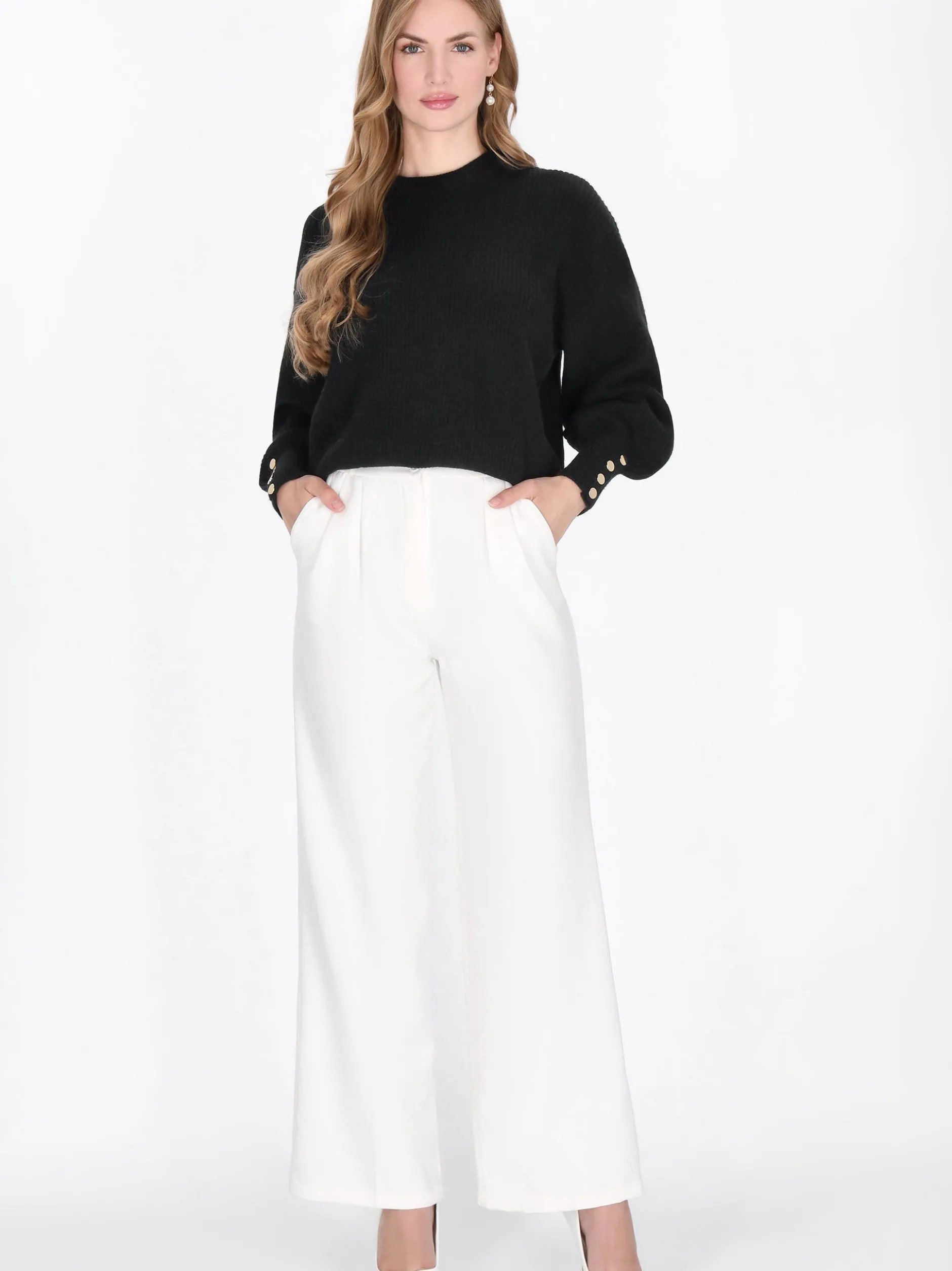 Dreimaster Damen Pullover in schwarz