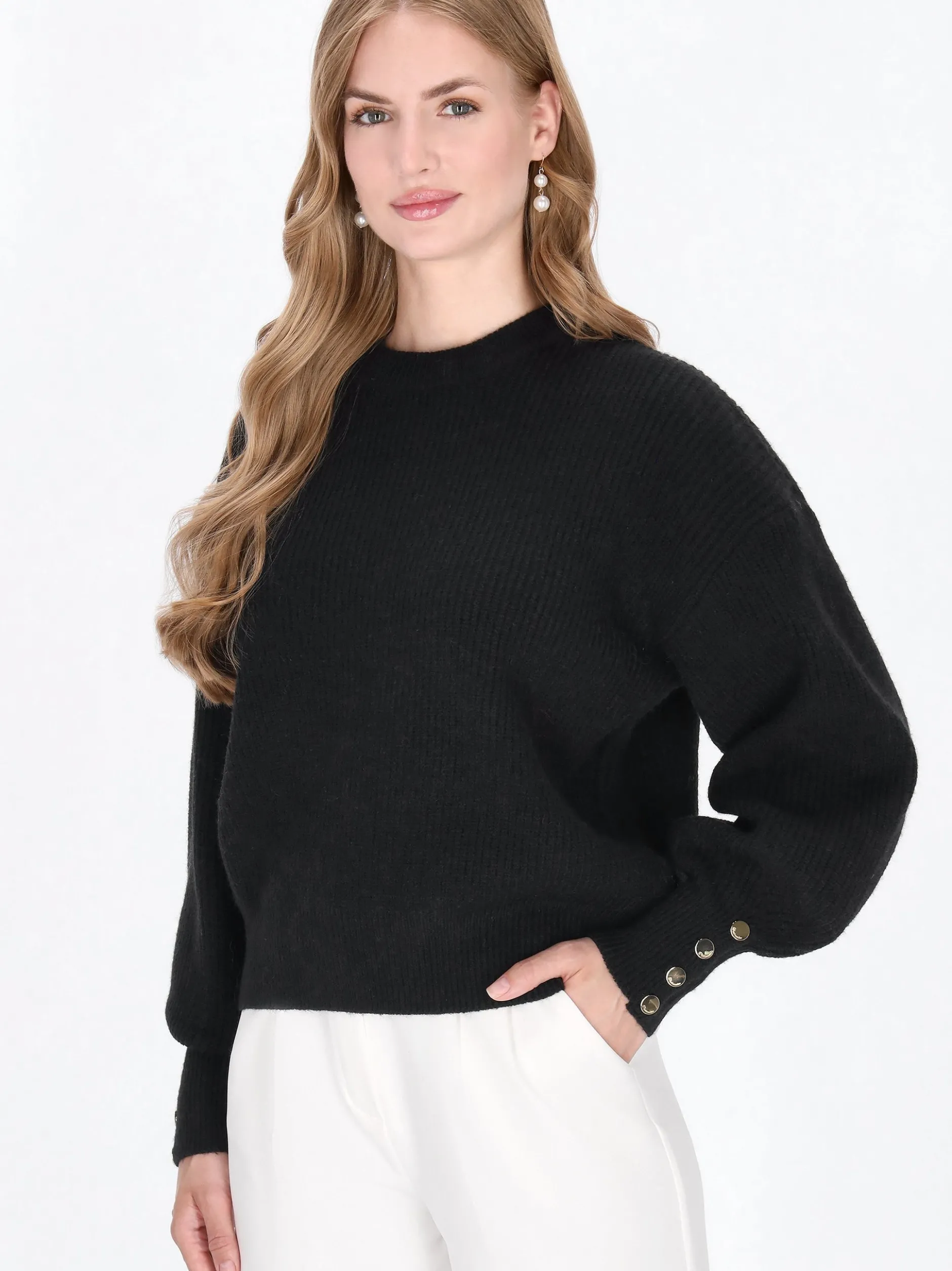 Dreimaster Damen Pullover in schwarz