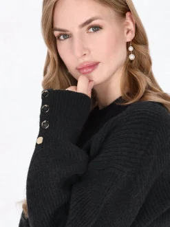 Dreimaster Damen Pullover in schwarz
