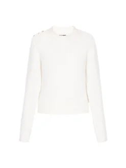 Dreimaster Damen Pullover in weiß - Ausschnitt: Rundhals