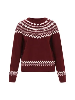 Dreimaster Damen Pullover in rot - Ausschnitt: Rundhals