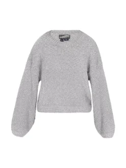 Dreimaster Damen Pullover in grau - Ausschnitt: Rundhals