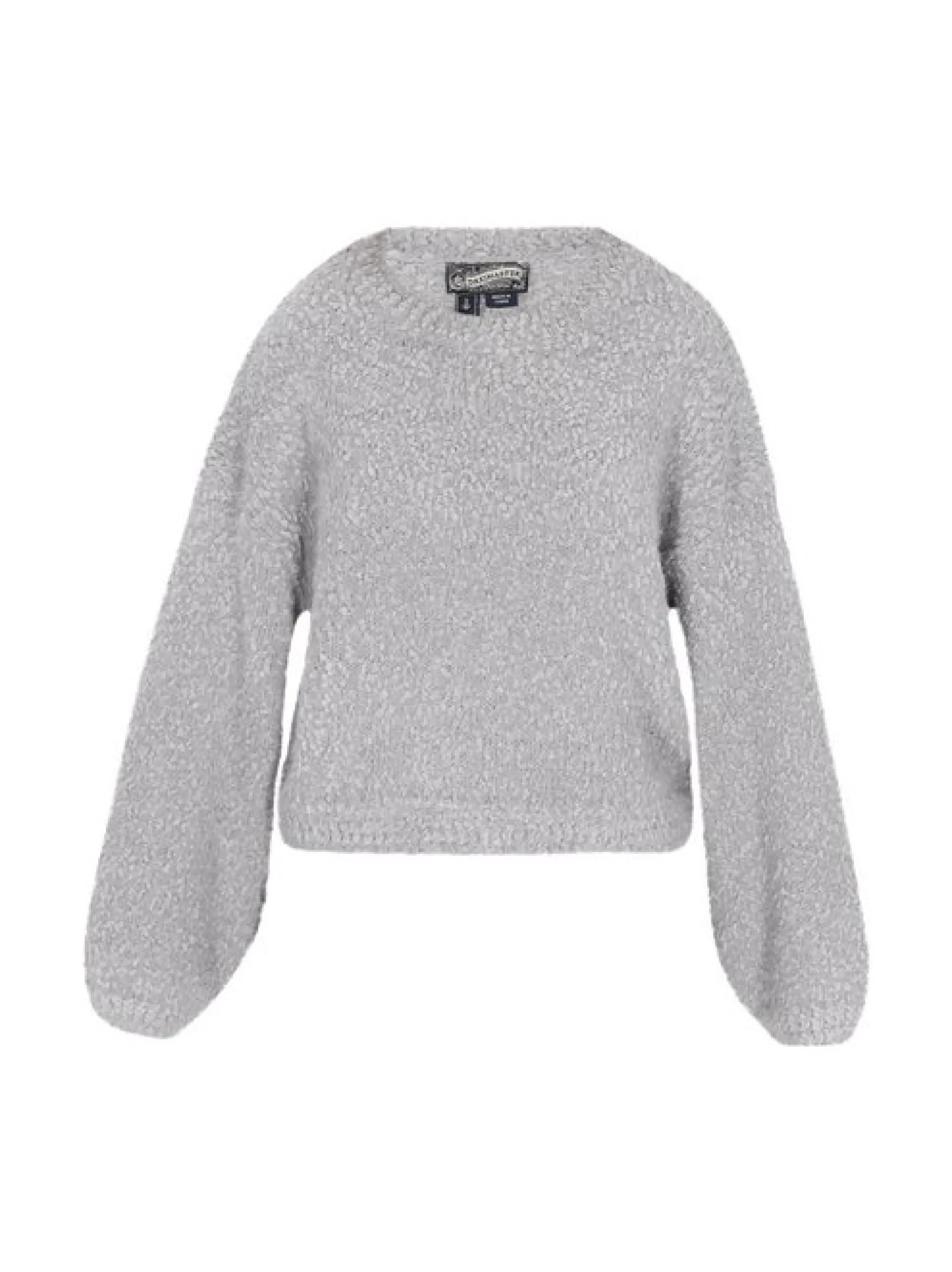 Dreimaster Damen Pullover in grau - Ausschnitt: Rundhals