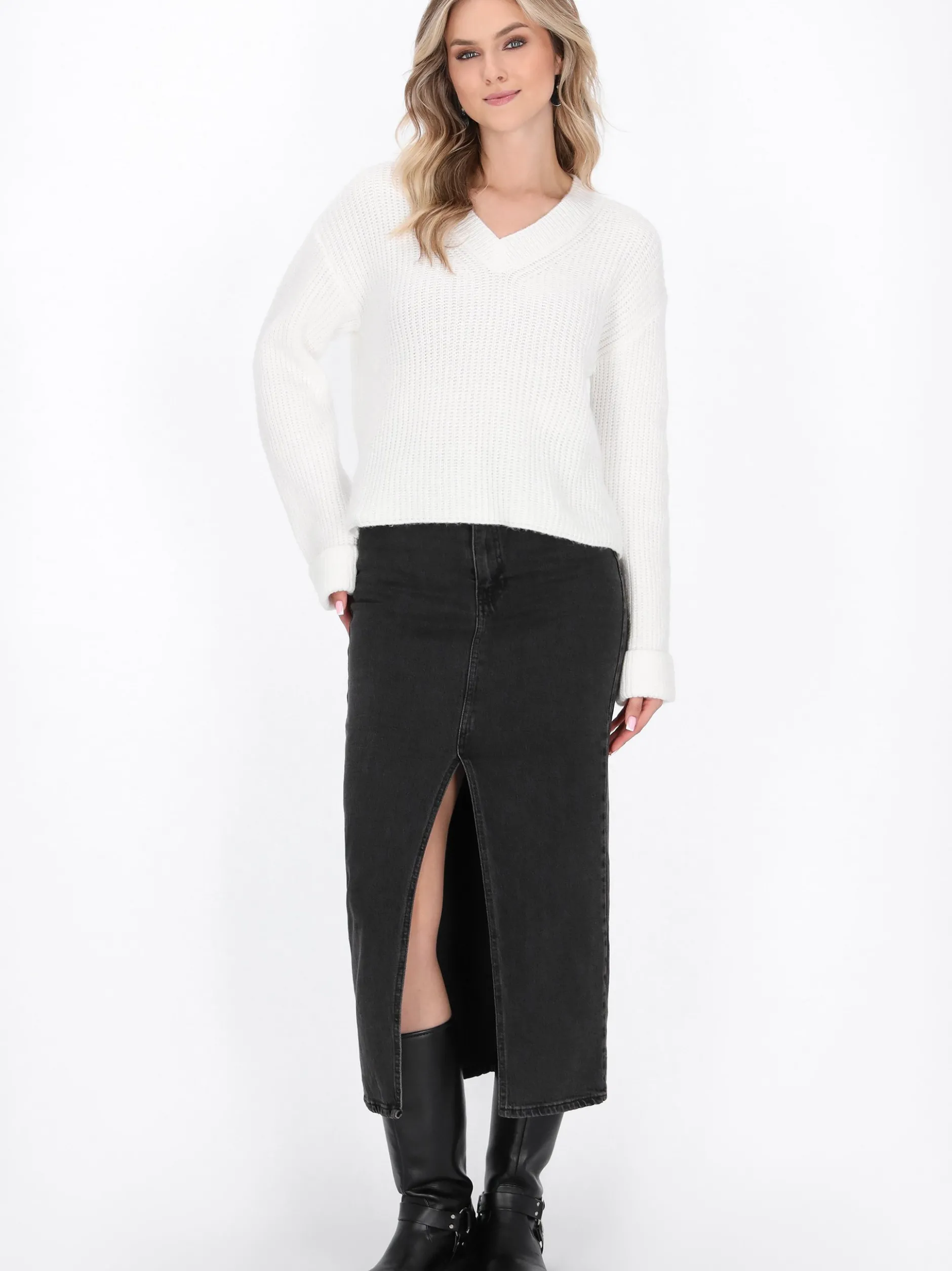 Dreimaster Damen Pullover in weiß