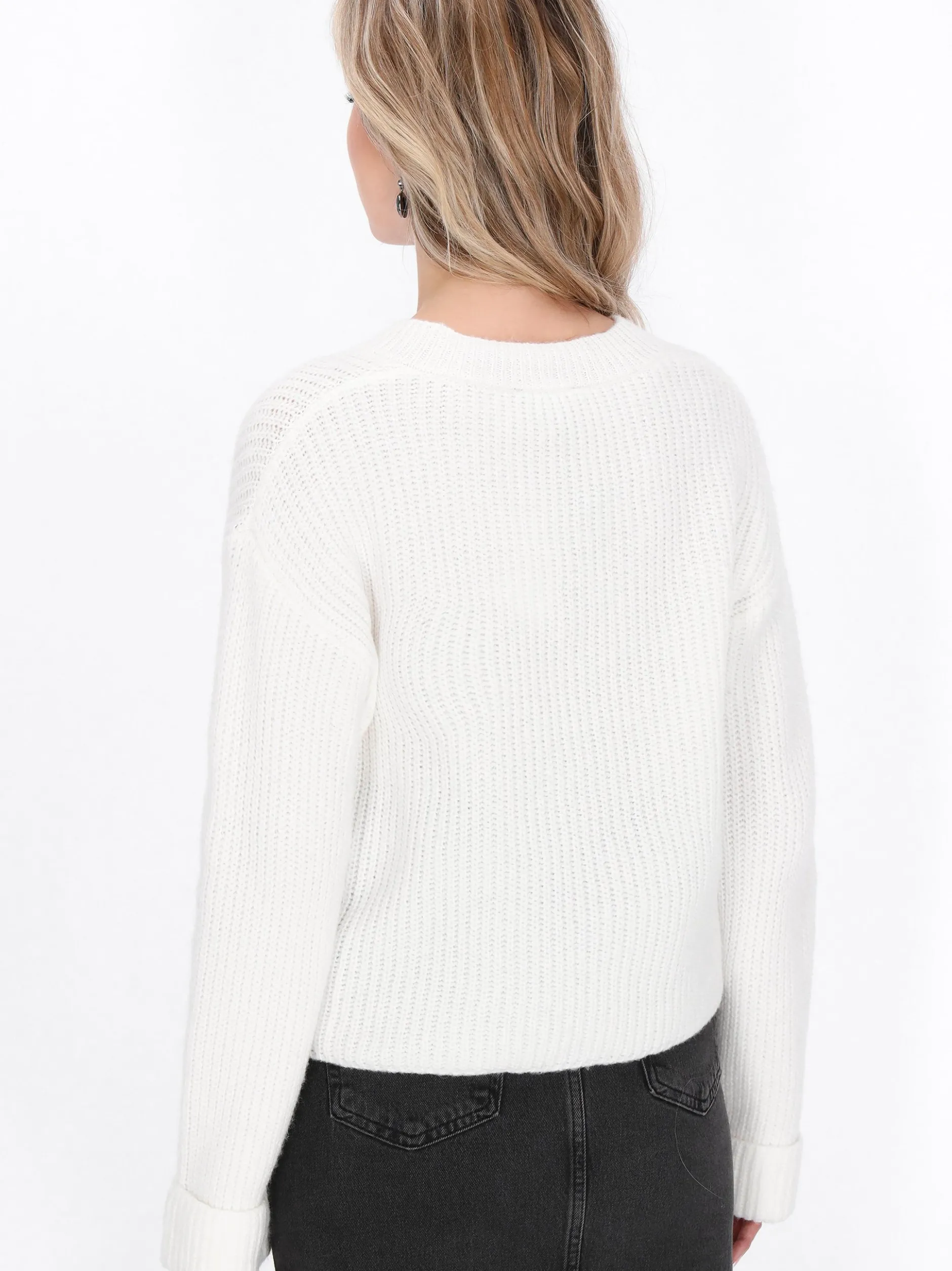 Dreimaster Damen Pullover in weiß