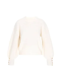 Dreimaster Damen Pullover in weiß - Ausschnitt: Rundhals