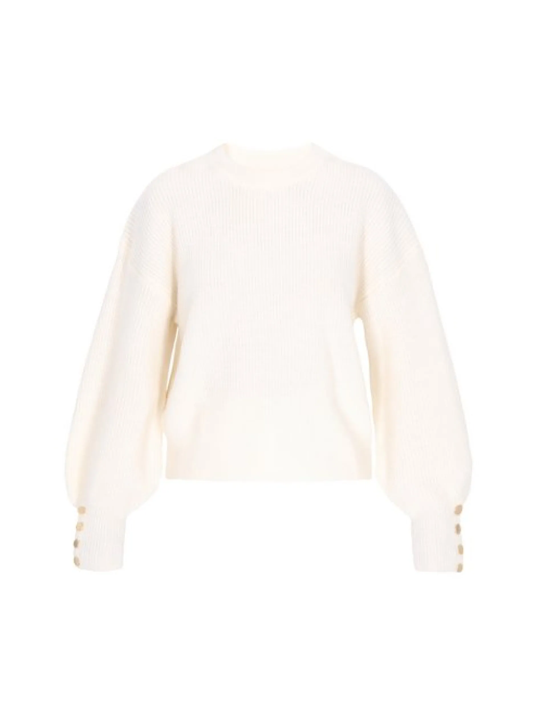 Dreimaster Damen Pullover in weiß - Ausschnitt: Rundhals