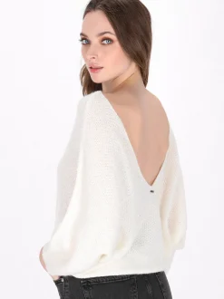 Dreimaster Damen Pullover in weiß