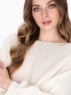 Dreimaster Damen Pullover in weiß