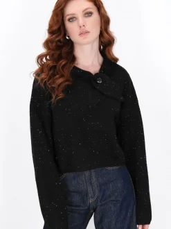 Dreimaster Damen Pullover in schwarz