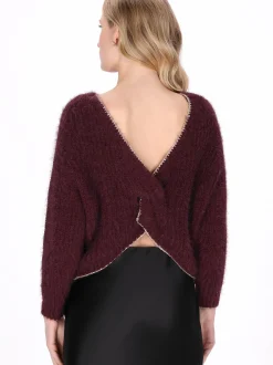 Dreimaster Damen Pullover in bordeaux