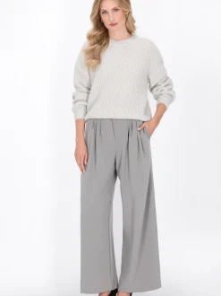 Dreimaster Damen Pullover in grau - Ausschnitt: Rundhals