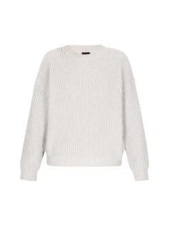 Dreimaster Damen Pullover in grau - Ausschnitt: Rundhals