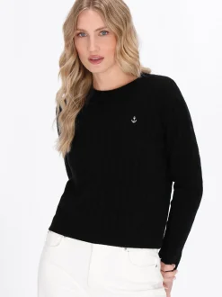 Dreimaster Damen Pullover in schwarz