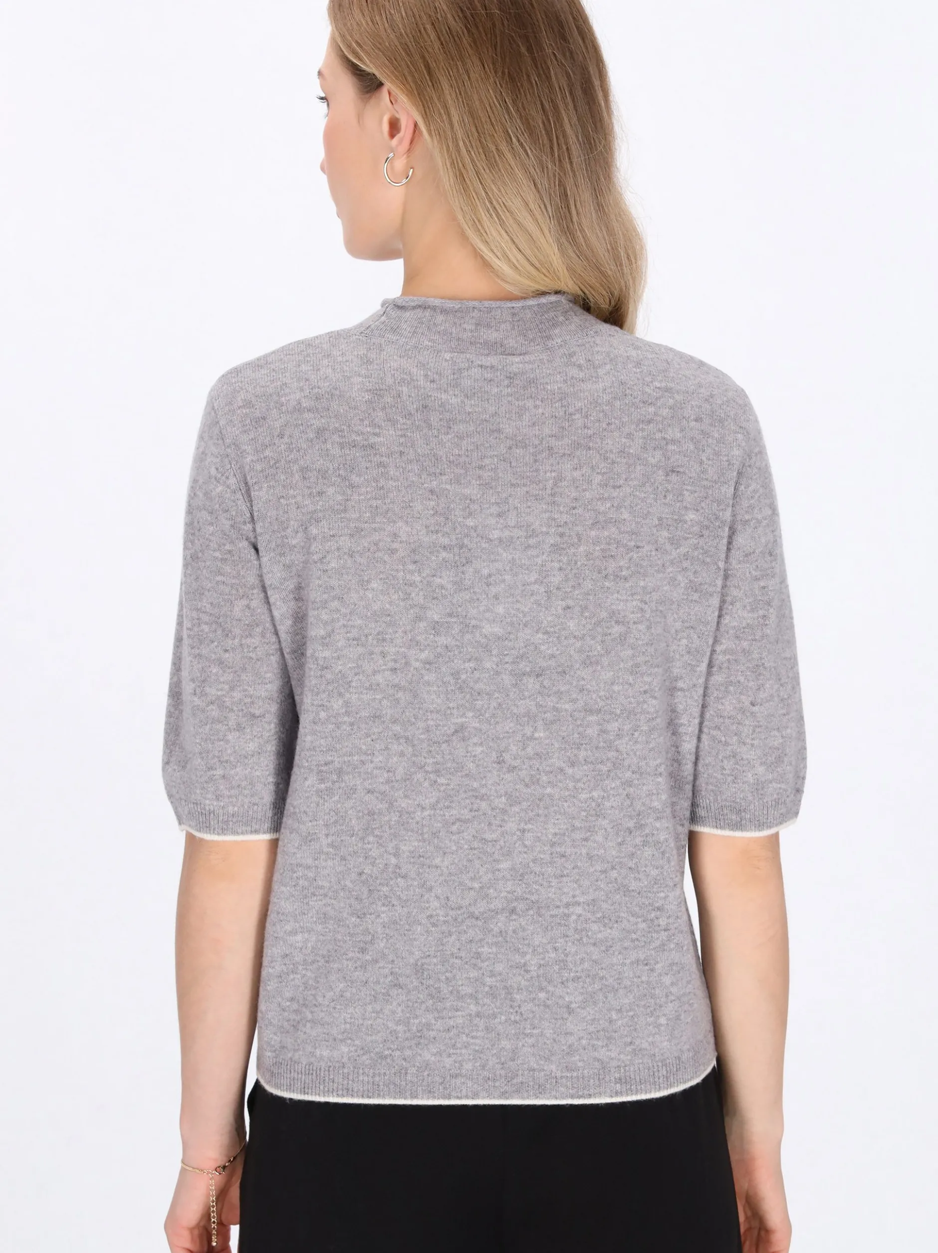 Dreimaster Damen Pullover in grau - Ausschnitt: Rundhals