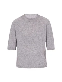 Dreimaster Damen Pullover in grau - Ausschnitt: Rundhals