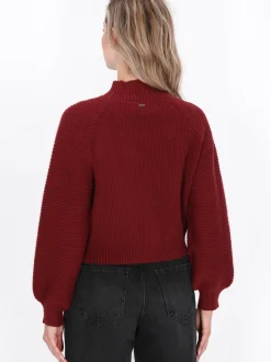 Dreimaster Damen Pullover in bordeaux