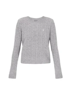 Dreimaster Damen Pullover in grau - Ausschnitt: Rundhals