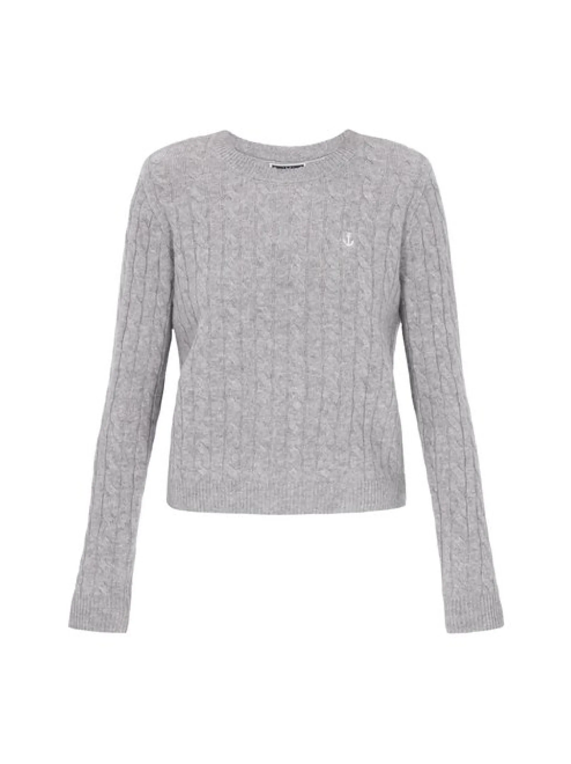 Dreimaster Damen Pullover in grau - Ausschnitt: Rundhals