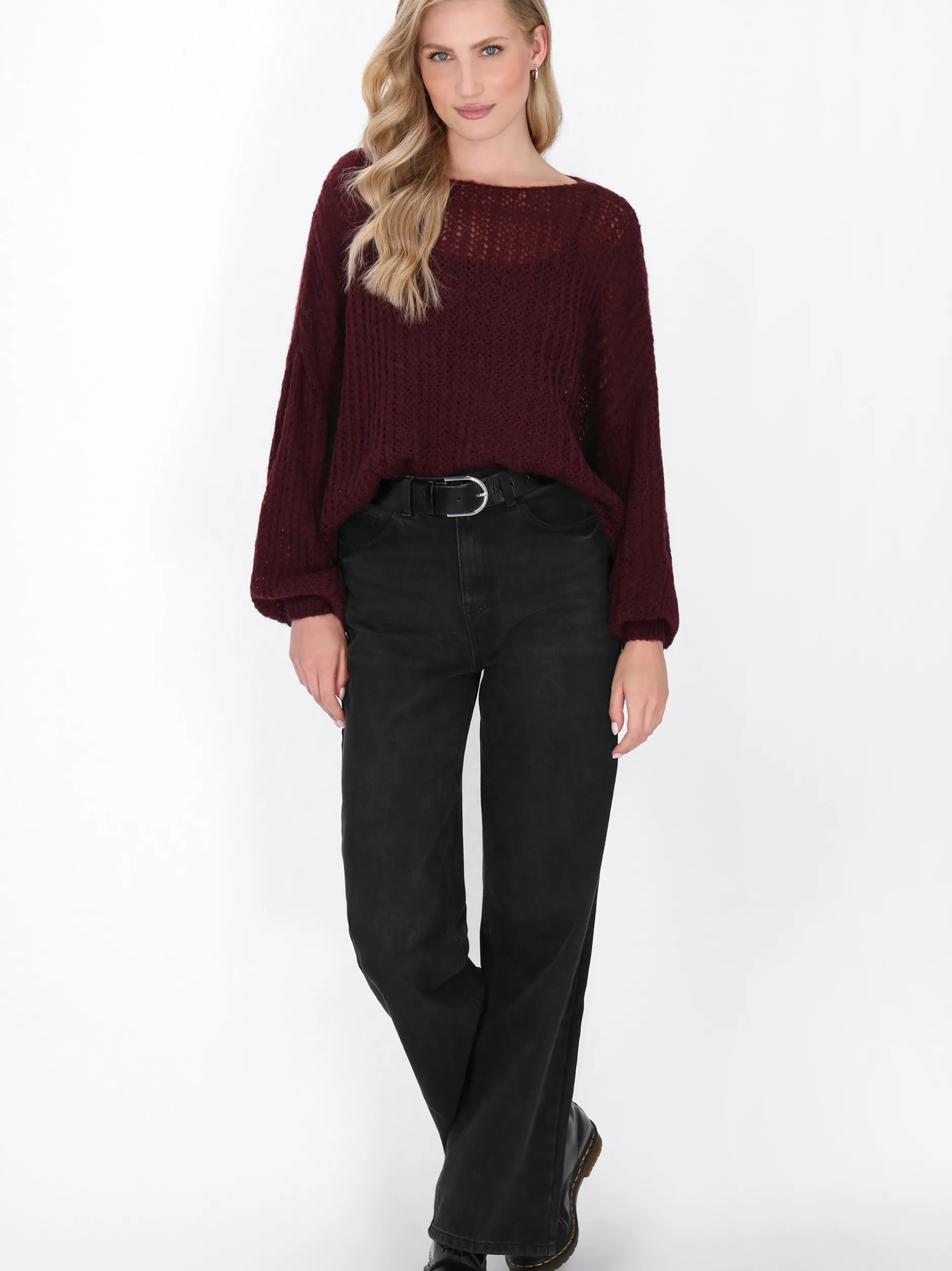 Dreimaster Damen Pullover in bordeaux