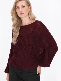 Dreimaster Damen Pullover in bordeaux
