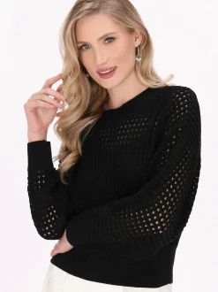 Dreimaster Damen Pullover in schwarz