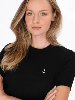 Dreimaster Damen Pullover in schwarz