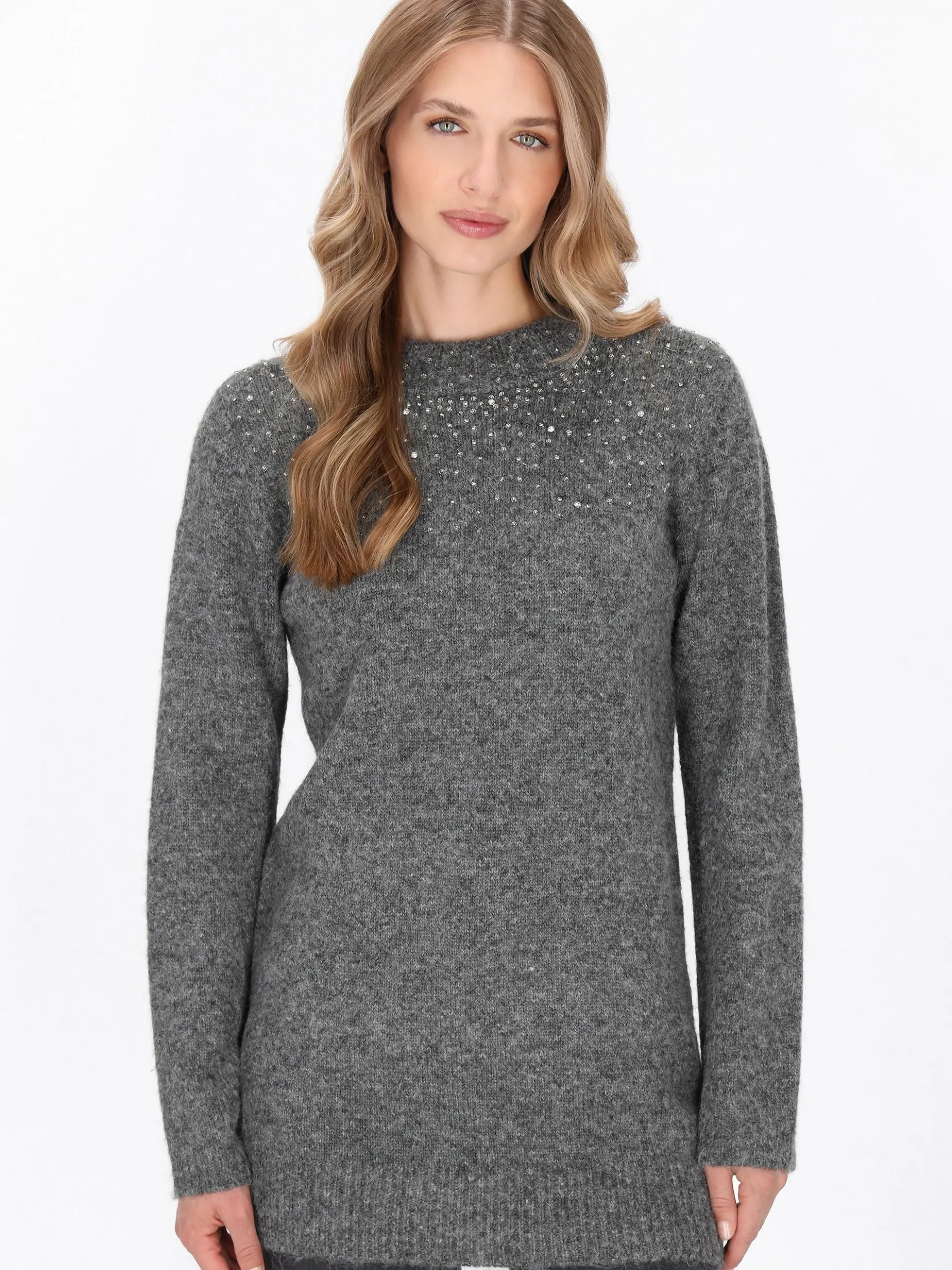 Dreimaster Damen Pullover in grau