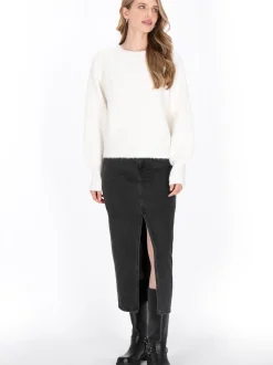 Dreimaster Damen Pullover in weiß - Ausschnitt: Rundhals