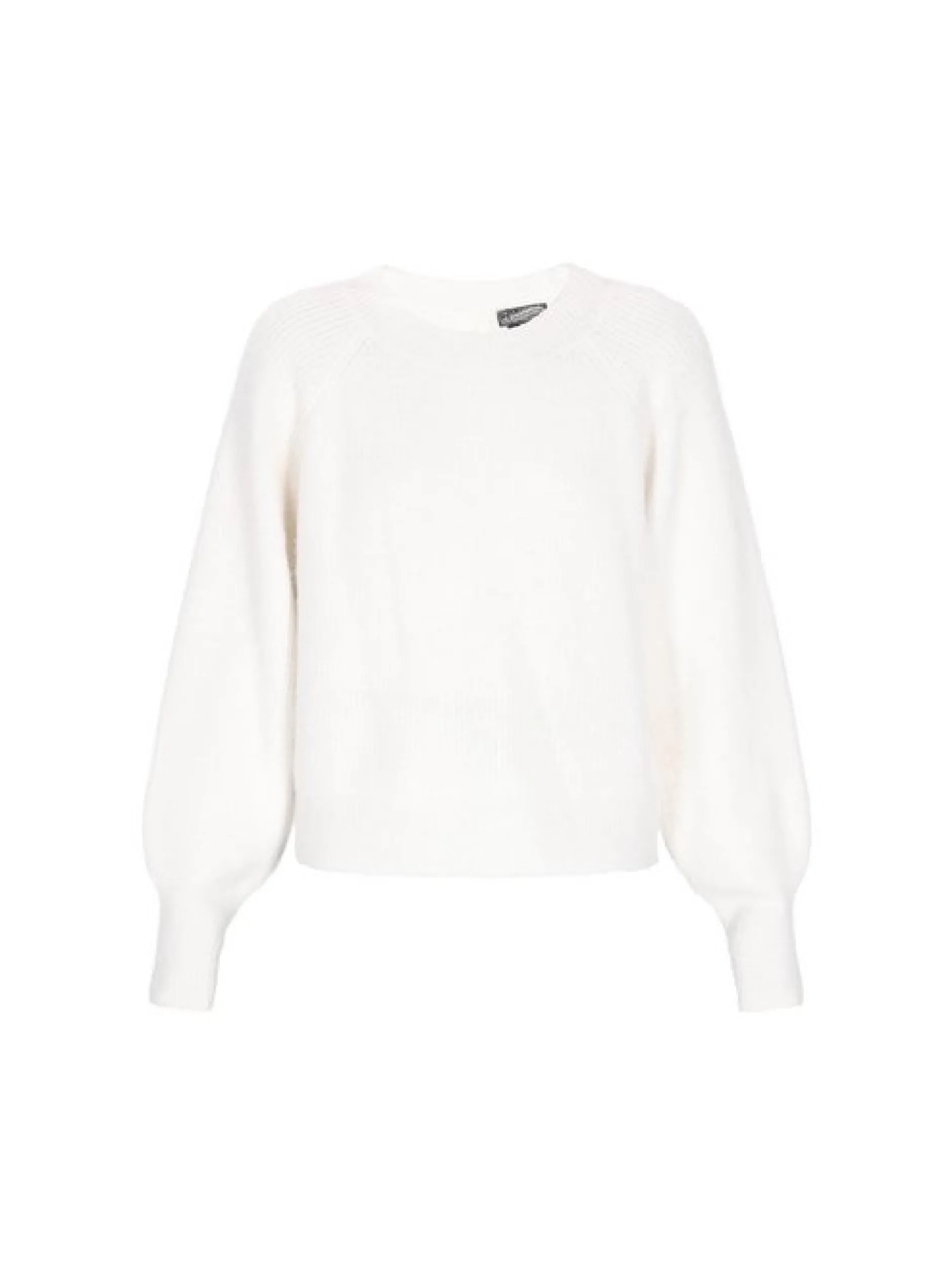 Dreimaster Damen Pullover in weiß - Ausschnitt: Rundhals