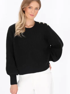 Dreimaster Damen Pullover in schwarz