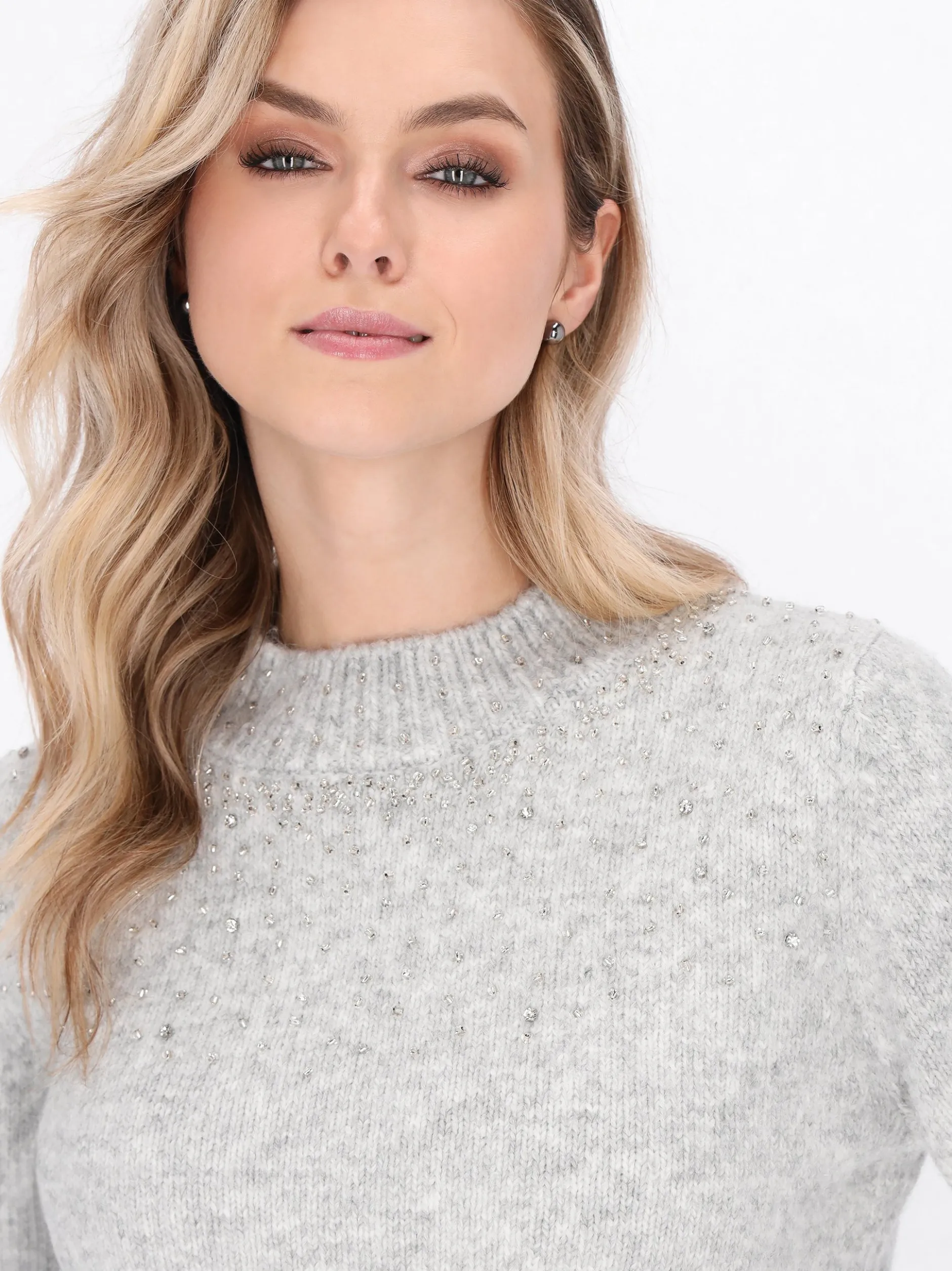 Dreimaster Damen Pullover in grau