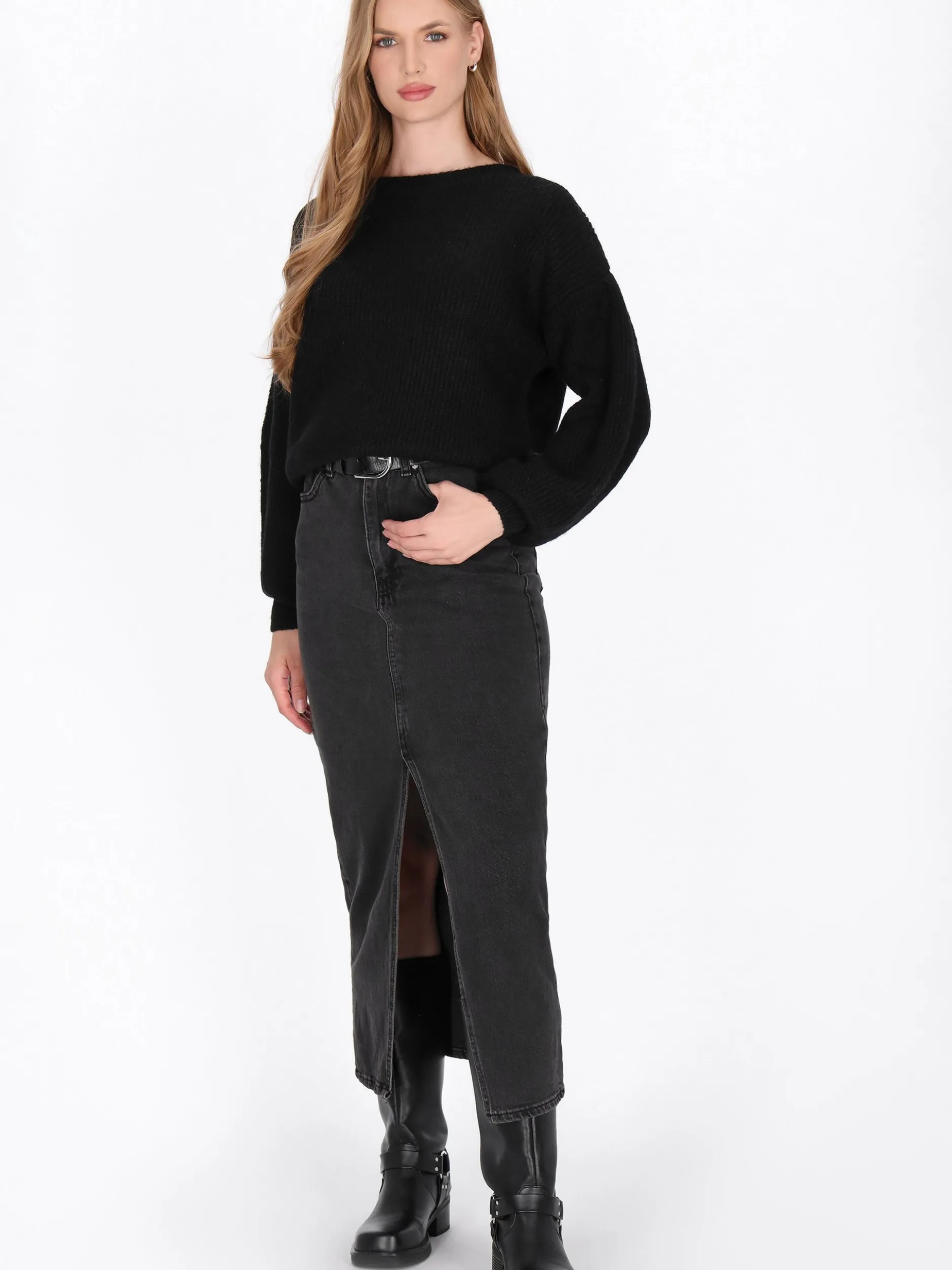 Dreimaster Damen Pullover in schwarz