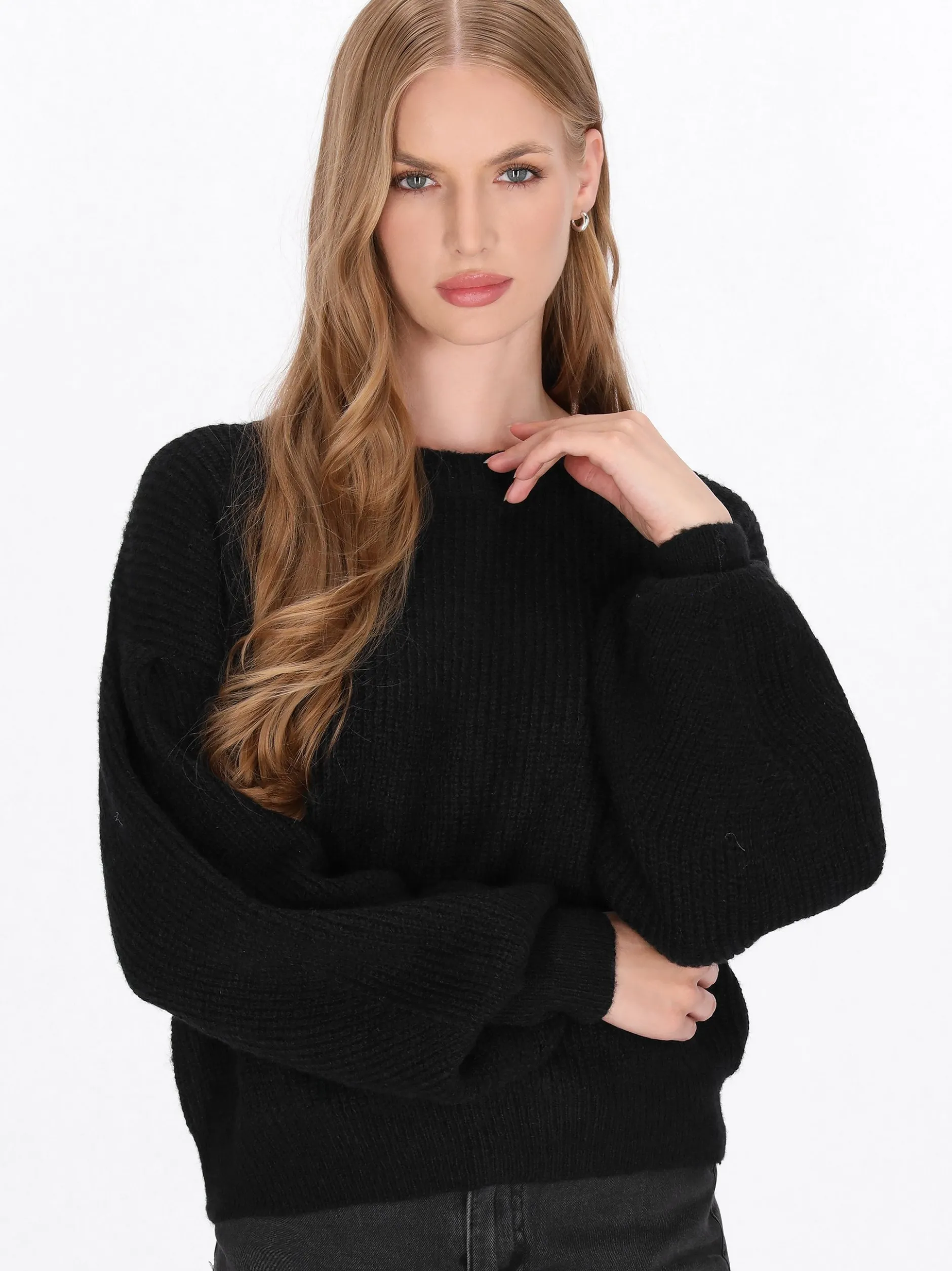 Dreimaster Damen Pullover in schwarz