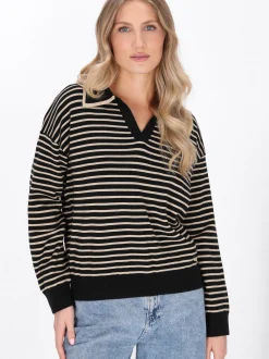 Dreimaster Damen Pullover in schwarz