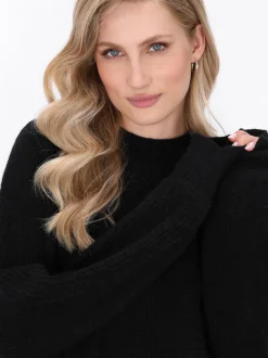 Dreimaster Damen Pullover in schwarz