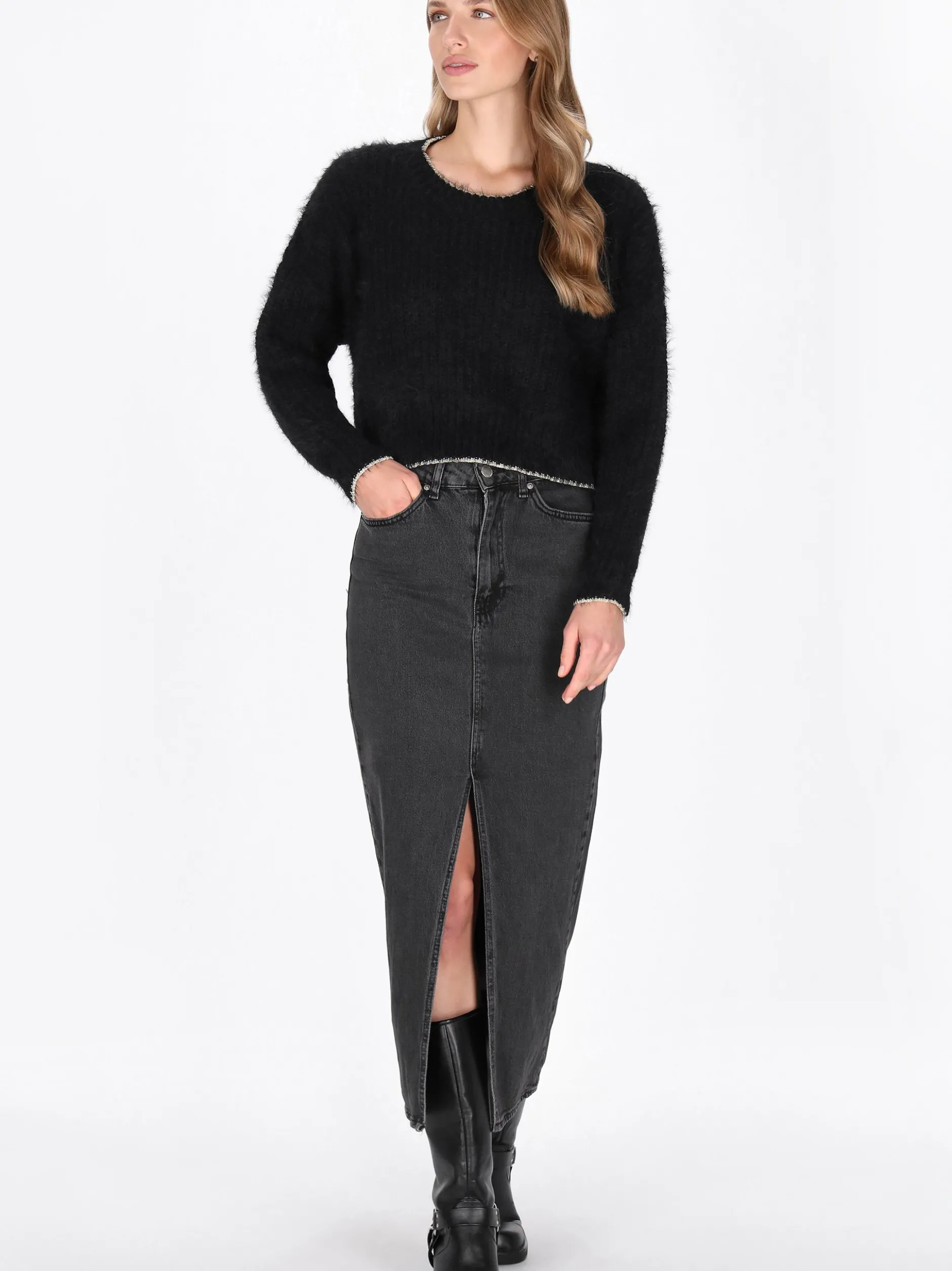 Dreimaster Damen Pullover in schwarz