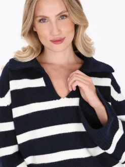 Dreimaster Damen Pullover in blau